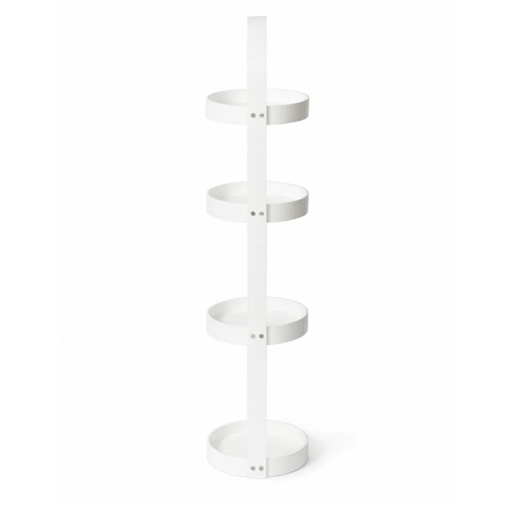 Round Bathroom Caddy Mezza with 4 Trays - White Bamboo Bathrooms