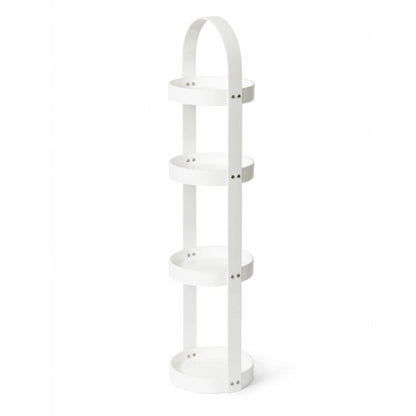 Round Bathroom Caddy Mezza with 4 Trays - White Bamboo Bathrooms