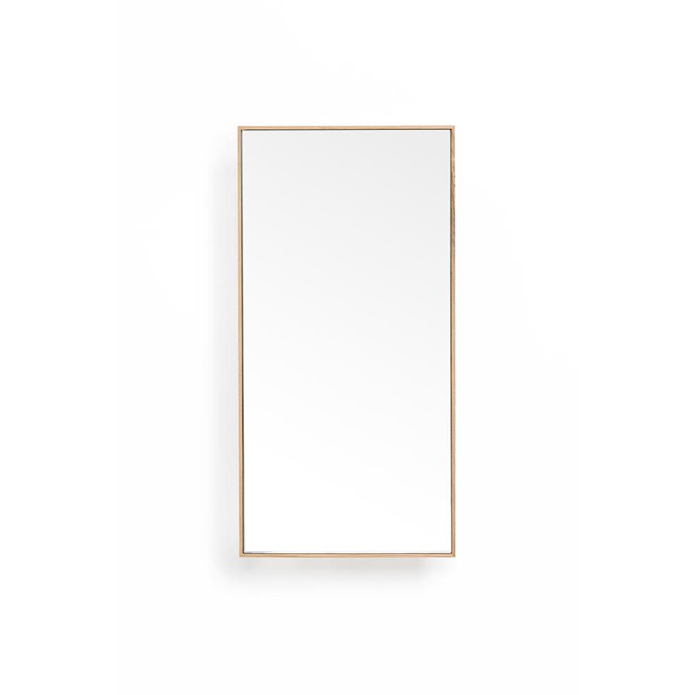 Slimline 3 Tray Bathroom Mirror Cabinet and Shelf Unit - Natural Oak Bamboo Bathrooms