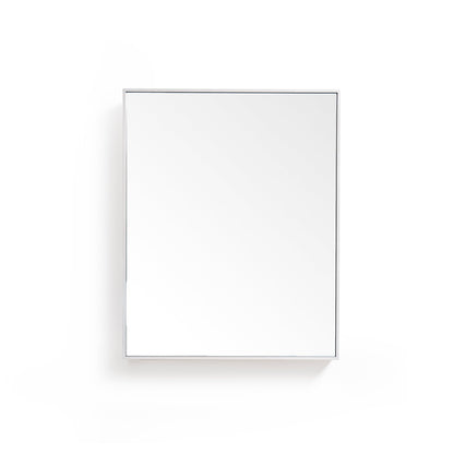 Slimline Bathroom Mirror Cabinet 550 - Oyster White Bamboo Bathrooms