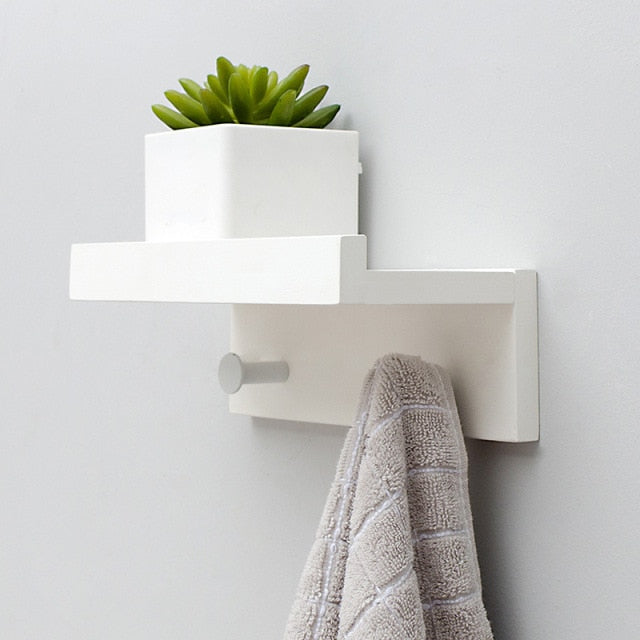 Bamboo Robe Hook with Shelf Bamboo Bathrooms