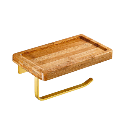 Bamboo Paper Holder with Shelf Bamboo Bathrooms