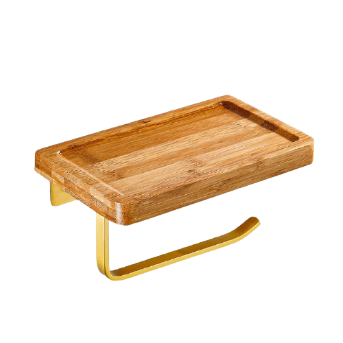 Bamboo Paper Holder with Shelf Bamboo Bathrooms